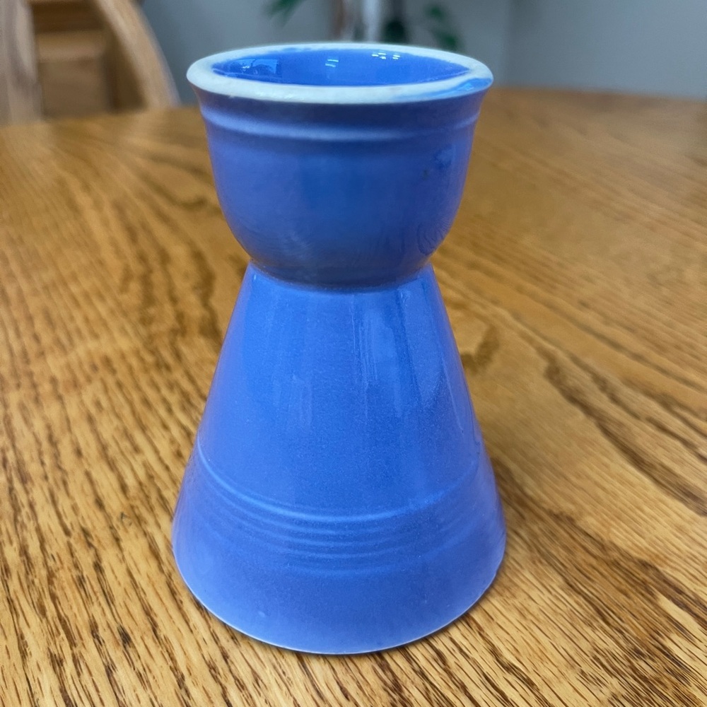 Vintage Homer Laughlin Harlequin Fiesta Double Egg Cup Mauve Blue Reversable